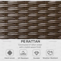 Outsunny Outdoor Wicker Loveseat, Patio Furniture Couch with Cushions, 2 Seats PE Rattan Sofa, 2 Throw Pillows, Beige(m-4)