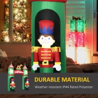 Outsunny 11.5ft Christmas Inflatables Outdoor Decorations Archway with 2 Nutcracker Soldiers Rocking Horse, Blow-Up LED Yard Christmas Decor for Lawn Garden Party(m-5)