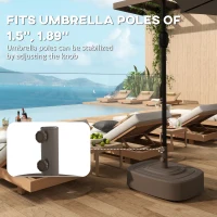 Outsunny Patio Umbrella Base Outdoor Umbrella Stand with Wheels for 1.5"/1.9" Umbrella Poles(m-6)