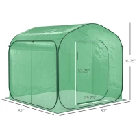 Outsunny 7' x 7' x 6' Portable Walk-in Greenhouse with Carrying Bag, Pop-up Setup, Outdoor Garden Canopy Hot House, Zipper Door for Growing Flowers, Herbs, Vegetables, Saplings, Succulents, Green(m-4)