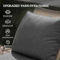 Outsunny Patio Chair Cushions Set of 2 with Seat & Backrest, Fade Resistant Seat Replacement Cushion Set, Gray(m-4)