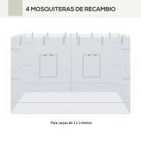 Outsunny Canopy Screen Walls, Replacement Netting with 6 Service Windows and 1 Door, for 10' x 10' Canopy Tent, White(m-4)