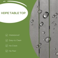 Outsunny Aluminum Frame Round Patio Table with Umbrella Hole, Outdoor Dining Table for 4 People, Dark Gray(m-6)