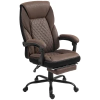 HOMCOM Executive Office Chair with footrest, High Back Desk Chair, Reclining Swivel Chair, Dark Brown(m-1)