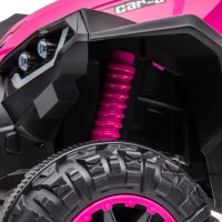 Aosom Kids ATV 4 Wheeler, 12V Kids Ride On Toy with Dual Motors, High & Low Speed, Music, Headlights, Up to 3.7 MPH, Pink(m-9)