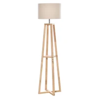 HOMCOM Modern Floor Lamp, Standing Lamp with Drum Lampshade, Foot Switch for Living Room, Bedroom, Office(m-11)