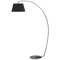 HOMCOM Arched Floor Lamp, Modern Standing Lamp with Foot Switch & Metal Base, Corner Reading Lamps Tall Pole Light for Office Bedroom Living Room, Black(m-14)