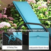Outsunny Foldable Chaise Lounge Cushion Set of 2, Outdoor Lounge Chair Cushion Set, UPF50+ 200gsm Fabric, 48" x 23", Light Blue(m-6)