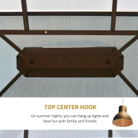 Outsunny 10' x 12' Hardtop Gazebo Canopy with Polycarbonate Roof, Aluminum Frame, Light Gray(m-6)