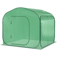 Outsunny 7' x 7' x 6' Portable Walk-in Greenhouse with Carrying Bag, Pop-up Setup, Outdoor Garden Canopy Hot House, Zipper Door for Growing Flowers, Herbs, Vegetables, Saplings, Succulents, Green(m-14)