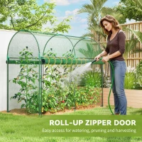 Outsunny Crop Cage, 6' x 3' x 5' Large Plant Protection Tent with Zippered Door, Outdoor Garden Cage, Green(m-6)