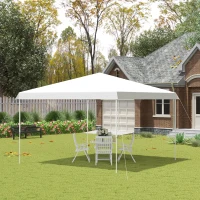 Outsunny 13' x 13' Pop Up Canopy Tent, Instant Sun Shelter, Tents for Parties, Height Adjustable for Outdoor, Garden, Patio, Parties, White(m-16)