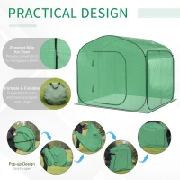 Outsunny 7' x 7' x 6' Portable Walk-in Greenhouse with Carrying Bag, Pop-up Setup, Outdoor Garden Canopy Hot House, Zipper Door for Growing Flowers, Herbs, Vegetables, Saplings, Succulents, Green(m-7)