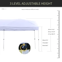 Outsunny 10' x 20' Heavy Duty Pop Up Canopy with Easy Set-Up Design, 3-Level Adjustable Height, Roller Bag, Event Tent for Patio Backyard Garden Wedding Party(m-7)