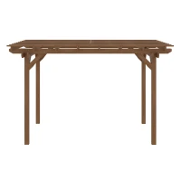 Outsunny 12' x 10' Outdoor Pergola, Wood Grape Gazebo for Climbing Plant Support, Garden, Patio, Backyard, Deck, Brown(m-8)