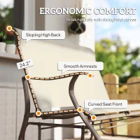 Outsunny 2-Person Outdoor Glider Bench, Patio Glider Loveseat Chair with Powder Coated Steel Frame, 2 Seats Porch Rocking Glider for Backyard, Lawn and Garden, Beige(m-6)