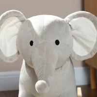 Qaba Kids Rocking Animal, Elephant Rocker with Realistic Sounds, Plush Ride on Toy for Years 2-4, Gray(m-9)
