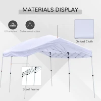 Outsunny 10' x 20' Heavy Duty Pop Up Canopy with Easy Set-Up Design, 3-Level Adjustable Height, Roller Bag, Event Tent for Patio Backyard Garden Wedding Party(m-6)