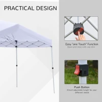Outsunny 10' x 20' Heavy Duty Pop Up Canopy with Easy Set-Up Design, 3-Level Adjustable Height, Roller Bag, Event Tent for Patio Backyard Garden Wedding Party(m-4)