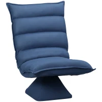 HOMCOM Swivel Floor Chair with Back Support, Microfiber Adjustable Video Gaming Chair for Reading, Lounging, Meditating, Blue(m-1)