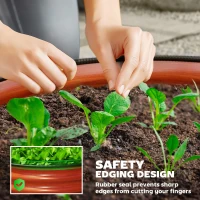 Outsunny Set of 2 Raised Garden Bed, Metal Planter Box with Safety Edging, Easy-to-assemble Stock Tank, Dark Brown(m-6)