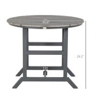Outsunny Aluminum Frame Round Patio Table with Umbrella Hole, Outdoor Dining Table for 4 People, Dark Gray(m-3)
