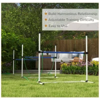 PawHut 4pc Dog Agility Training Equipment Set with Spray Water Tube, White(m-6)