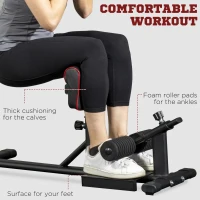 Soozier Sissy Squat Machine, Leg Workout Equipment with Adjustable Pad, Rollers and Non-slip Foot Plate for Home Gym Fitness(m-5)