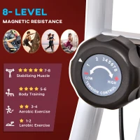 Soozier Foldable Upright Training Exercise Bike Indoor Stationary X Bike with 8 Levels of Magnetic Resistance for Aerobic Exercise, Red(m-5)