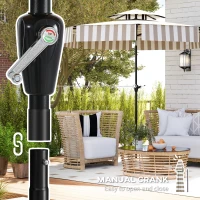 Outsunny 8.6FT Patio Umbrella, UPF 30+ Outdoor Market Umbrella, 2-Tier Vented Patio Table Umbrella with Crank 8 Ribs, Tiltable Porch Umbrella for Garden Deck Poolside, Light Gray(m-7)