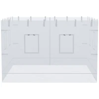 Outsunny Canopy Screen Walls, Replacement Netting with 6 Service Windows and 1 Door, for 10' x 10' Canopy Tent, White(m-8)