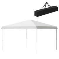 Outsunny 13' x 13' Pop Up Canopy Tent, Instant Sun Shelter, Tents for Parties, Height Adjustable for Outdoor, Garden, Patio, Parties, White(m-2)