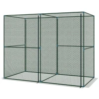 Outsunny Walk-in Crop Cage, Plant Protectors from Animals with Roll Up Zippered Door, 7.9' x 3.9' x 6.1', Green(m-1)