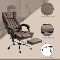 Vinsetto Massage Office Chair with 6 Points and Heat, Reclining Computer Chair with Adjustable Height and Footrest, Coffee(m-7)