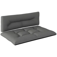 Outsunny 2 Seater Pallet Cushions Outdoor 3.9" Thick Replacement Cushions - Tufted Design for Garden, Patio, Black(m-11)