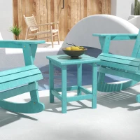 Outsunny Patio Side Table, 15" Square Outdoor End Table, HDPE Plastic Tea Table for Adirondack Chair, Backyard or Lawn, Green(m-10)