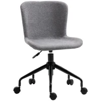 Vinsetto Home Office Chair, Swivel Task Chair with Adjustable Height and Armless Design for Small Space, Living Room, Bedroom, gray(m-1)