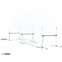 PawHut 4pc Dog Agility Training Equipment Set with Spray Water Tube, White(m-11)