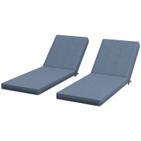 Outsunny 2-Piece Patio Chair Cushions with Backrests, Replacement Cushions for Outdoor Lounge Chair, Sky Blue(m-1)