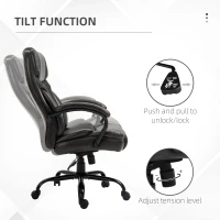 Vinsetto 484LBS Big and Tall Ergonomic Executive Office Chair with Wide Seat, High Back Adjustable Computer Task Chair Swivel PU Leather, Brown(m-6)