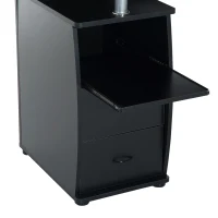 HOMCOM Multi-Function Computer Desk Home Office Workstation with Sliding Keyboard Tray, Elevated Shelf, Drawers and CPU Stand, Black(m-8)