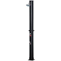 Outsunny 7 FT Solar Heated Shower with Free-Rotating Shower Head, Temperature Adjustment & Foot Shower, 2-Section Outdoor Shower for Backyard Poolside Beach Pool Spa, 9.2 Gallon(m-11)