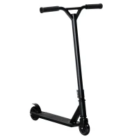 Aosom Stunt Scooter, Pro Scooter, Entry Level Freestyle Scooter w/ Lightweight Alloy Deck for 14 Years and Up Teens, Adults, Black(m-11)