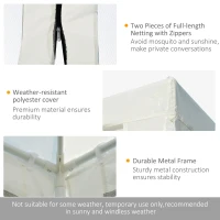 Outsunny 20' x 10' Outdoor Party Tent Gazebo Wedding Canopy with Removable Mesh Sidewalls, White(m-7)