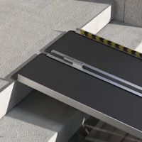 HOMCOM FSA/HSA Eligible Wheelchair Ramp, 8FT Foldable Threshold Ramp, Aluminum Handicap Ramp with Non-Slip Surface, Transition Plates Above and Below for Home, Doorways, Steps, 600lbs Capacity(m-7)