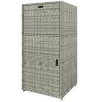 Outsunny Outdoor Towel Rack for Pool w/ Drawer & Cabinet, Gray(m-1)