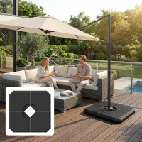 Outsunny 4-Piece Heavy Duty Cantilever Offset Umbrella Stand Base Weight, 264 lb. Capacity, Easy to Fill with Water or Sand(m-9)