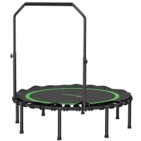 Soozier 48" Rebounder Trampoline for Adults, Foldable Mini Trampoline with Adjustable Handle Bar for Indoor Outdoor, Green(m-1)