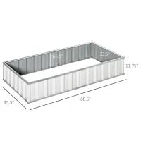 Outsunny 5.7' x 3' x 1' Raised Garden Bed, Galvanized Metal Planter Box for Vegetables Flowers Herbs, White(m-3)