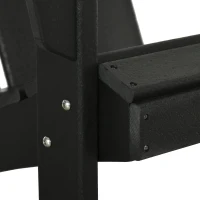 Outsunny Patio Adirondack Chair, Outdoor HDPE Fire Pit Chair, Weather Resistant Outdoor Chair with High-back, Patio Chair for Deck, Garden, Backyard, Black(m-9)